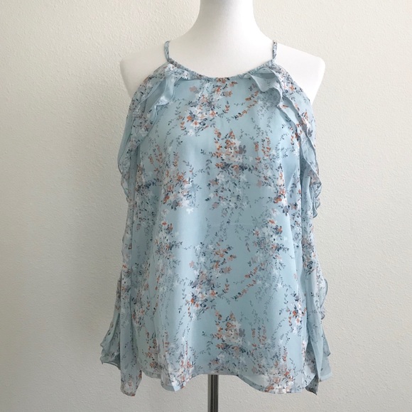 ☀️LAST1️⃣//BLUE RUFFLED FLORAL COLD SHOULDER - Picture 9 of 13